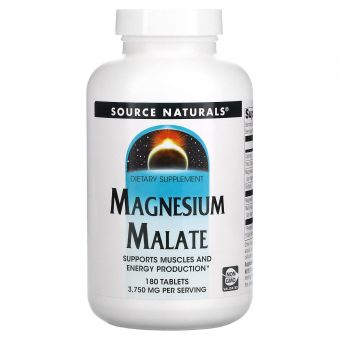 Магній малат, Magnesium Malate, Source Naturals, 1250 мг, 180 таблеток