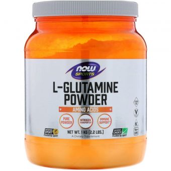 Глютамін, L-Glutamine, Now Foods, Sports, порошок, 1 кг