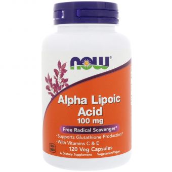 Альфа-липоевая кислота, Alpha Lipoic Acid, Now Foods, 100 мг, 120 вегетарианских капсул