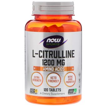 Цитрулін, L-Citrulline, Now Foods, Sports, 1200 мг, 120 таблеток