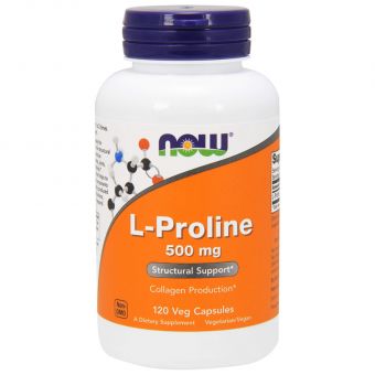 Пролін, L-Proline, Now Foods, 500 мг, 120 вегетаріанських капсул