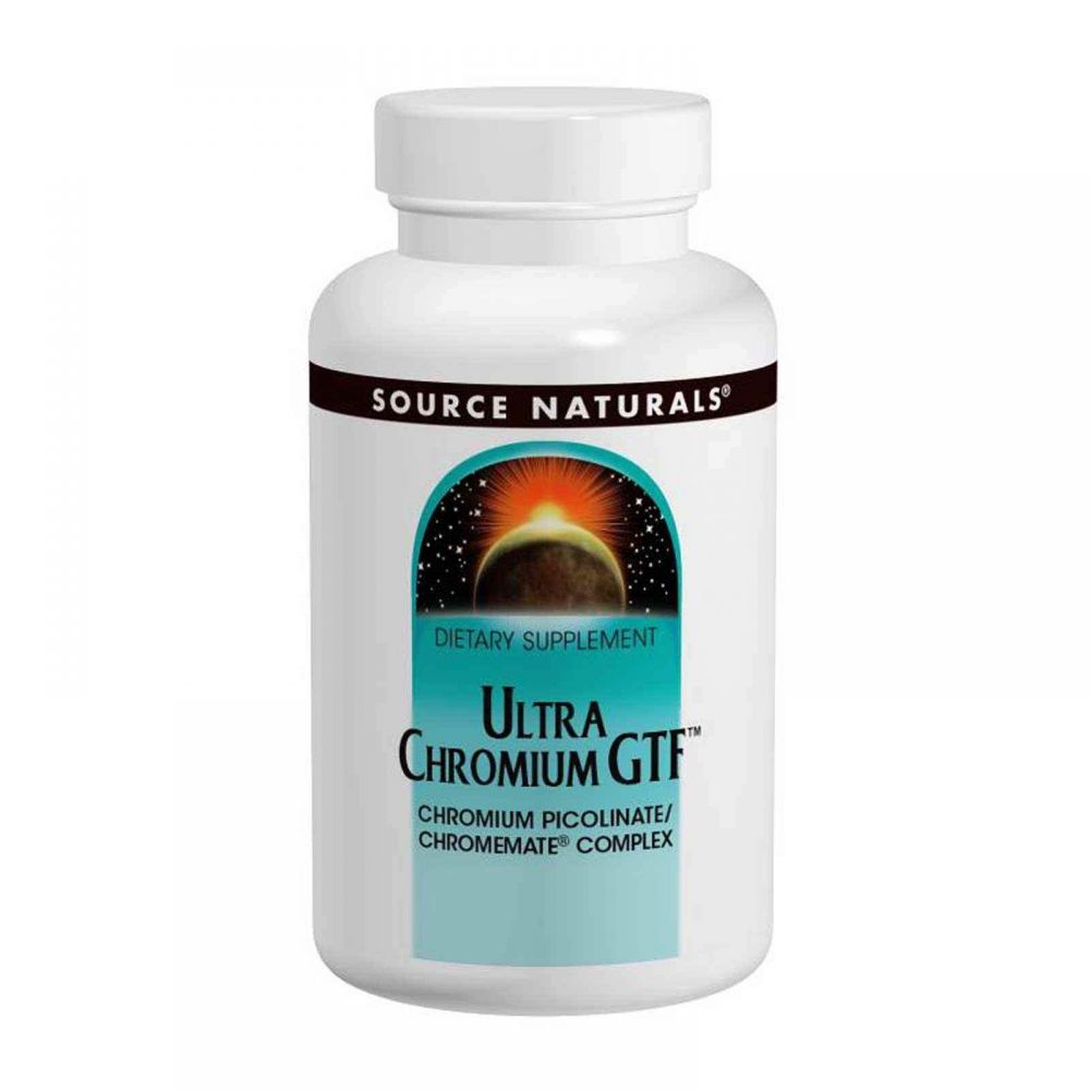 Хром ультра, Ultra Chromium GTF, Source Naturals, 200 мкг, 120 таблеток