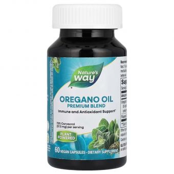 Олія орегано, Oregano Oil, Nature's Way, преміальна суміш, 60 веганських капсул