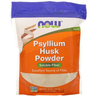 Подорожник, Psyllium Husk, Now Foods, порошок, 680 г