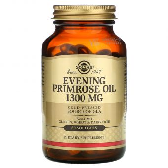 Олія вечірньої примули (Evening Primrose Oil), Solgar, 1300 мг, 60 гелевих капсул