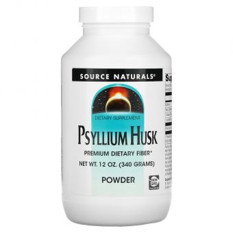 Псиллиум, Подорожник (Psyllium Husk), Source Naturals, порошок, 340 гр.