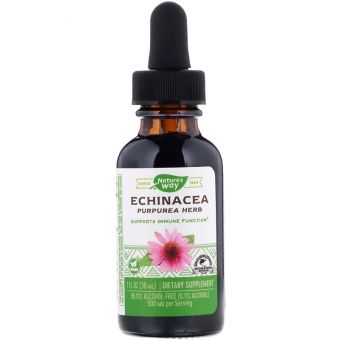 Ехінацея без спирту (Echinacea), Nature's Way, 99.9%, 500 мг, 30 мл.