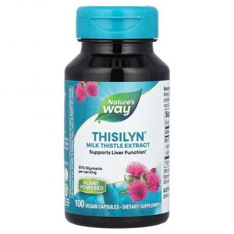 Поддержка печени, Thisilyn®, Milk Thistle Extract, Nature's Way, экстракт расторопши пятнистой, 100 веганских капсул