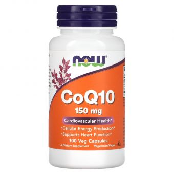 Коэнзим Q10, CoQ10, Now Foods, 150 мг, 100 вегетарианских капсул