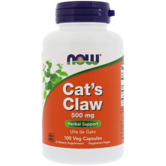 Кошачий коготь, Cat's Claw, Now Foods, 500 мг, 100 вегетарианских капсул