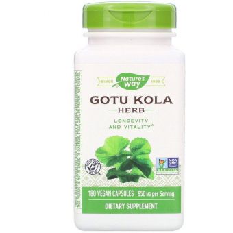 Готу кола (Gotu Kola), Nature's Way, трава, 950 мг, 180 капсул