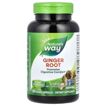 Корінь імбиру, Ginger Root, Nature&#39;s Way, 1100 мг, 180 вегетаріанських капсул (550 мг в одній капсулі)