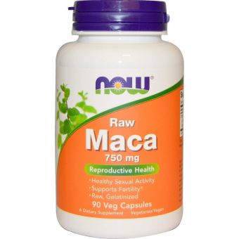 Мака (Maca), Now Foods, сырая, 750 мг, 90 вегетарианских капсул