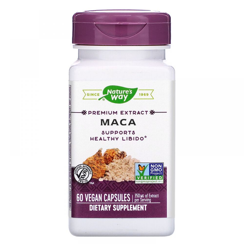 Мака (Maca), Nature's Way, стандартизована, 350 мг, 60 капсул