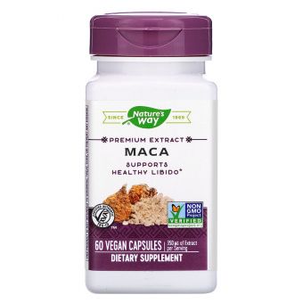 Мака (Maca), Nature's Way, стандартизована, 350 мг, 60 капсул