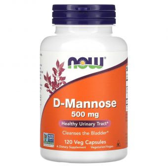 D-манноза, D-Mannose, Now Foods, 500 мг, 120 вегетаріанських капсул