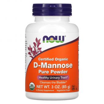 D-манноза, Certified Organic D-Mannose, Now Foods, органик, чистый порошок, 85 г