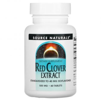 Червона конюшина, Red Clover, Source Naturals, екстракт, 500 мг, 60 таблеток