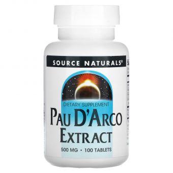  По д'арко, Pau D'Arco, Source Naturals, 500 мг, 100 таблеток