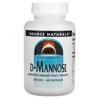 D-Манноза, D-Mannose, Source Naturals, 500 мг, 60 капсул