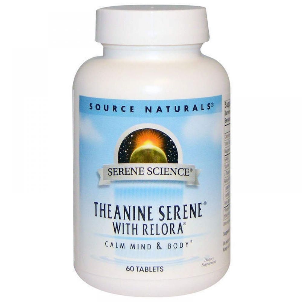 L-Теанин, Theanine Serene, Source Naturals, 60 таблеток