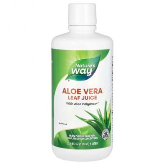 Алоэ вера, сок листьев, Aloe Vera, Nature's Way, без вкуса, 1 литр