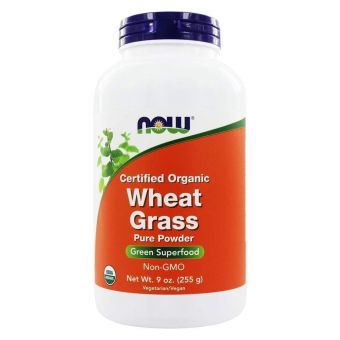 Пророщена пшениця, Wheat Grass, Now Foods, органічна, сертифікована, 255 г