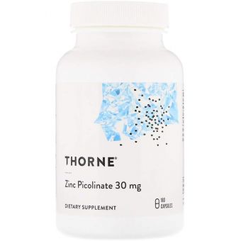 Пиколинат цинка усиленный, Zinc Picolinate, Thorne, 30 мг, 180 капсул