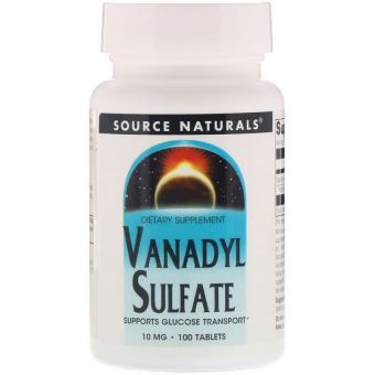 Ванадій сульфат, Vanadyl Sulfate, Source Naturals, 10 мг, 100 таблеток