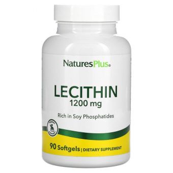  Лецитин, Lecithin, Nature's Plus, 1200 мг, 90 капсул