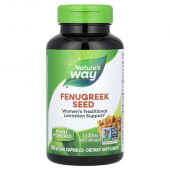 Пажитник, Fenugreek Seed, Nature's Way, семена, 1130 мг, 180 веганских капсул (565 мг на капсулу)