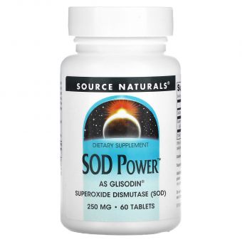 Супероксиддисмутаза СОД, SOD, Source Naturals, 250 мг, 60 таблеток