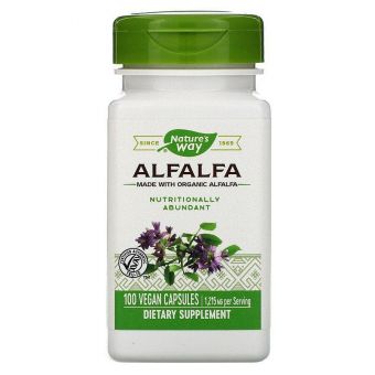 Альфальфа, Alfalfa, Nature's Way, молодые побеги, 1215 мг, 100 капсул