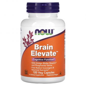 Вітаміни для пам'яті, Brain Elevate, Now Foods, 120 вегетаріанських капсул