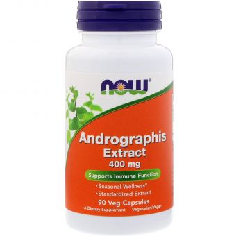 Андрографис экстракт, Andrographis, Now Foods, 400 мг, 90 вегетарианских капсул