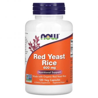 Червоний дріжджовий рис, Red Yeast Rice, Now Foods, 600 мг, 120 вегетаріанських капсул