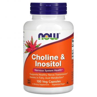 Холин и инозитол, Choline & Inositol, Now Foods, 500 мг, 100 вегетарианских капсул