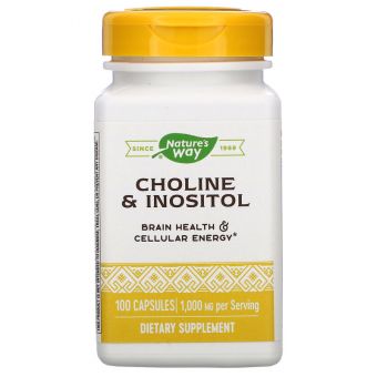 Холин и Инозитол, Choline\Inositol, Nature's Way, 1000 мг, 100 кап.