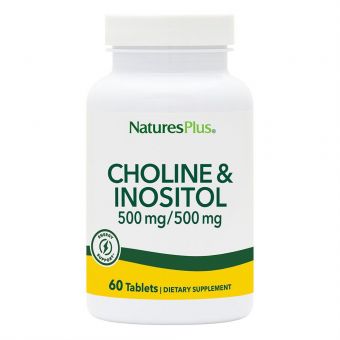 Холін і Інозитол, Choline & Inositol, Nature's Plus, 500/500 мг, 60 таблеток