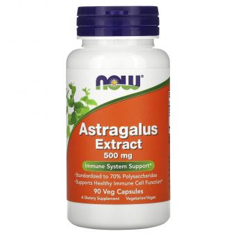 Екстракт Астрагалу, Astragalus, Now Foods, 500 мг, 90 вегетаріанських капсул