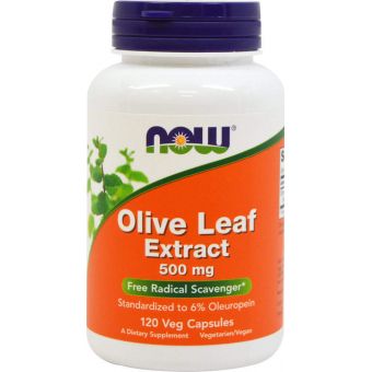 Листья оливы, Olive Leaf, Now Foods, экстракт, 500 мг, 120 кап.