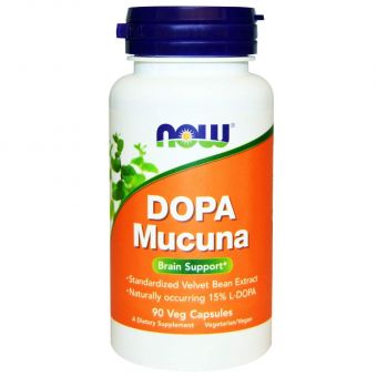 Мукуна пекуча (Капікачху), Dopa Mucuna, Now Foods, 90 вегетаріанських капсул