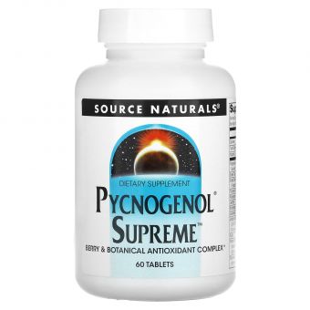 Пикногенол Сьюприм, Pycnogenol Supreme, Source Naturals, 60 таблеток