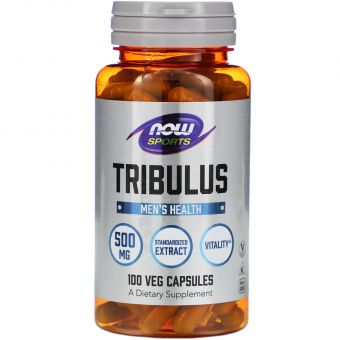 Трибулус, Tribulus, Now Foods, Sports, 500 мг, 100 вегетарианских капсул