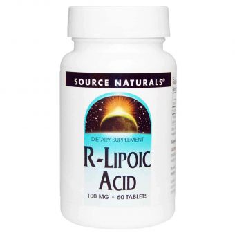 R ліпоєва кислота, R-Lipoic Acid, Source Naturals, 100 мг, 60 таб.