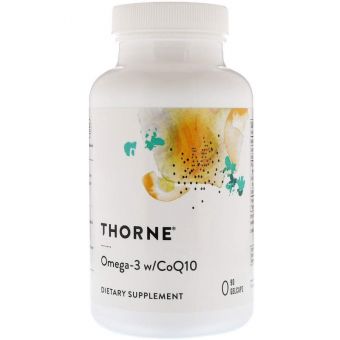 Омега-3 с коэнзимом Q-10 (Omega-3 w/CoQ10), Thorne, 90 капсул