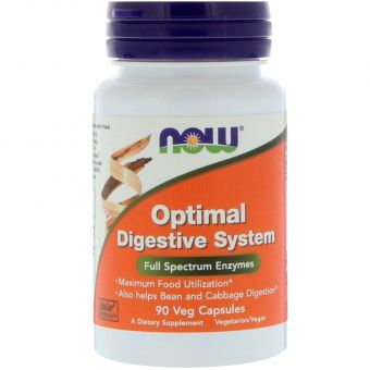 Пищеварительные ферменты, Optimal Digestive System, Now Foods, 90 вегетарианских капсул