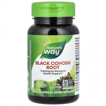 Клопогон (Цимицифуга), Black Cohosh, Nature's Way, корень, 540 мг, 100 капсул