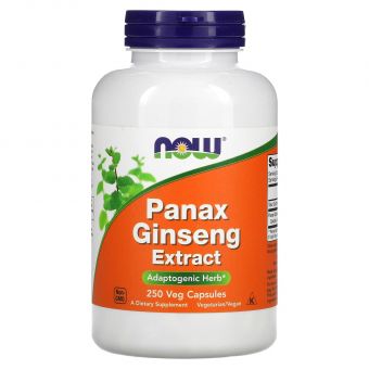 Женьшень, Panax Ginseng, Now Foods, экстракт, 250 вегетарианских капсул