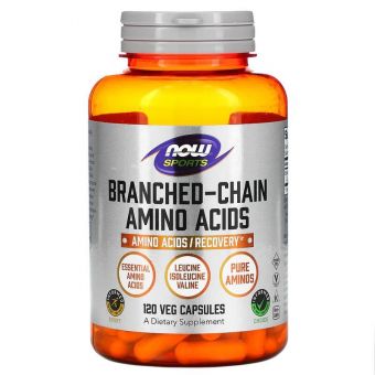 BCAA аминокислоты с разветвленной цепью, Amino Acids, Now Foods, Sports, 120 капсул